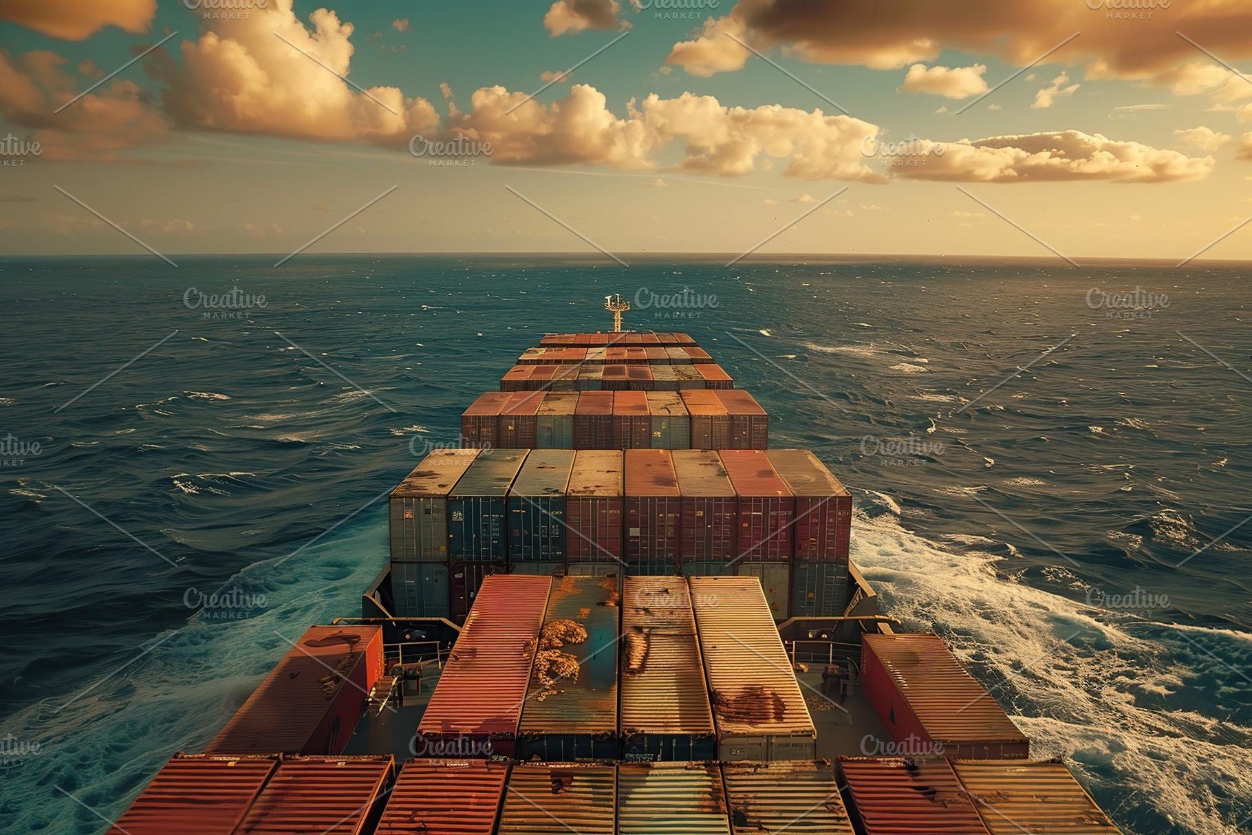 Navigational bridge of container ship, a Transportation Photo by AlyaAnd