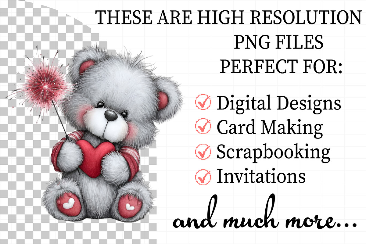 Valentine's Day Teddy Bear Clipart, an Illustration by Daily.Designs (Photo 2 of 5)