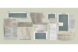 Retro scrapbook collection with, an Illustration by art PVP - market