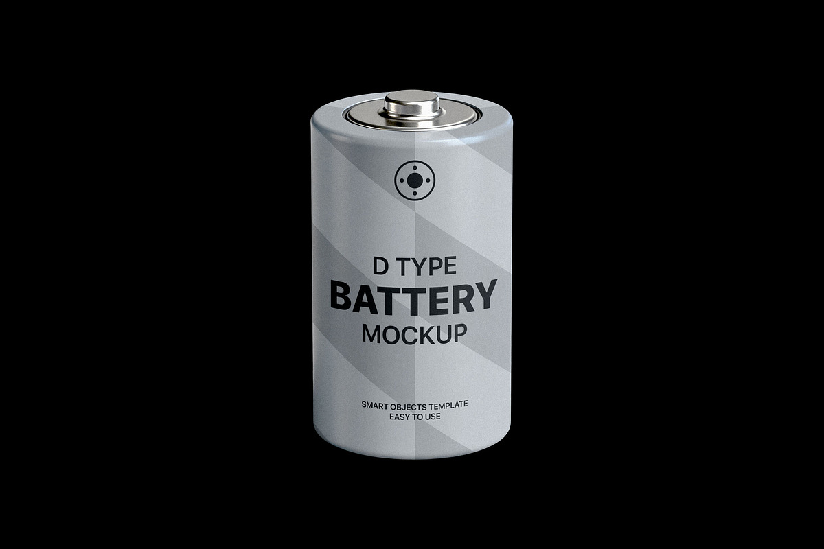 D Type Battery Mockup, a Product Mockup by Design Squad (Photo 1 of 4)