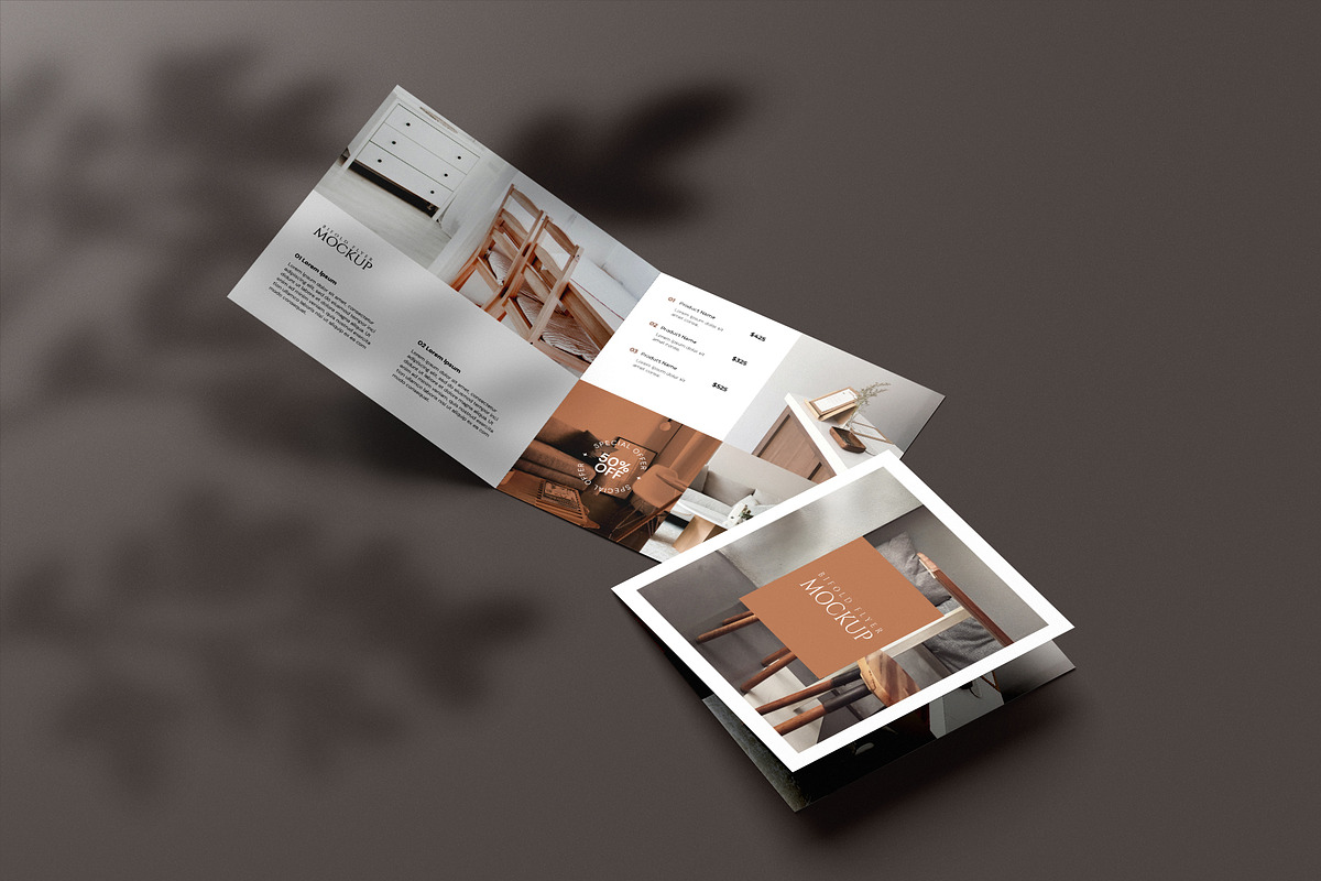 Square Bifold Brochure Mockup, a Books & Magazine Mockup by Mockup Supper (Photo 3 of 13)