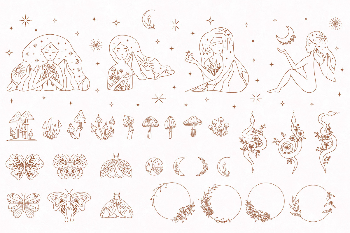 AESTHETIC MAGIC BUNDLE, a Decorative Illustration by roskque (Photo 5 of 69)