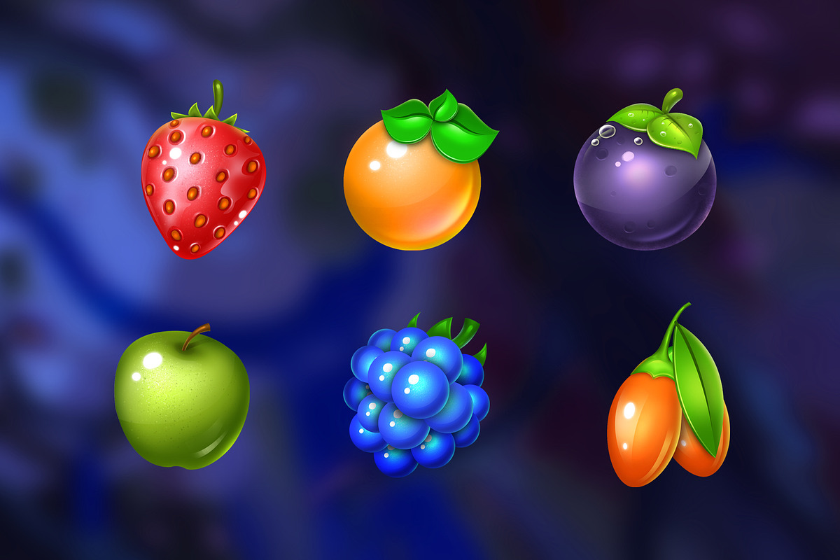 Set of Colorful Fruits, an Object Graphic by JUBO (Photo 2 of 5)