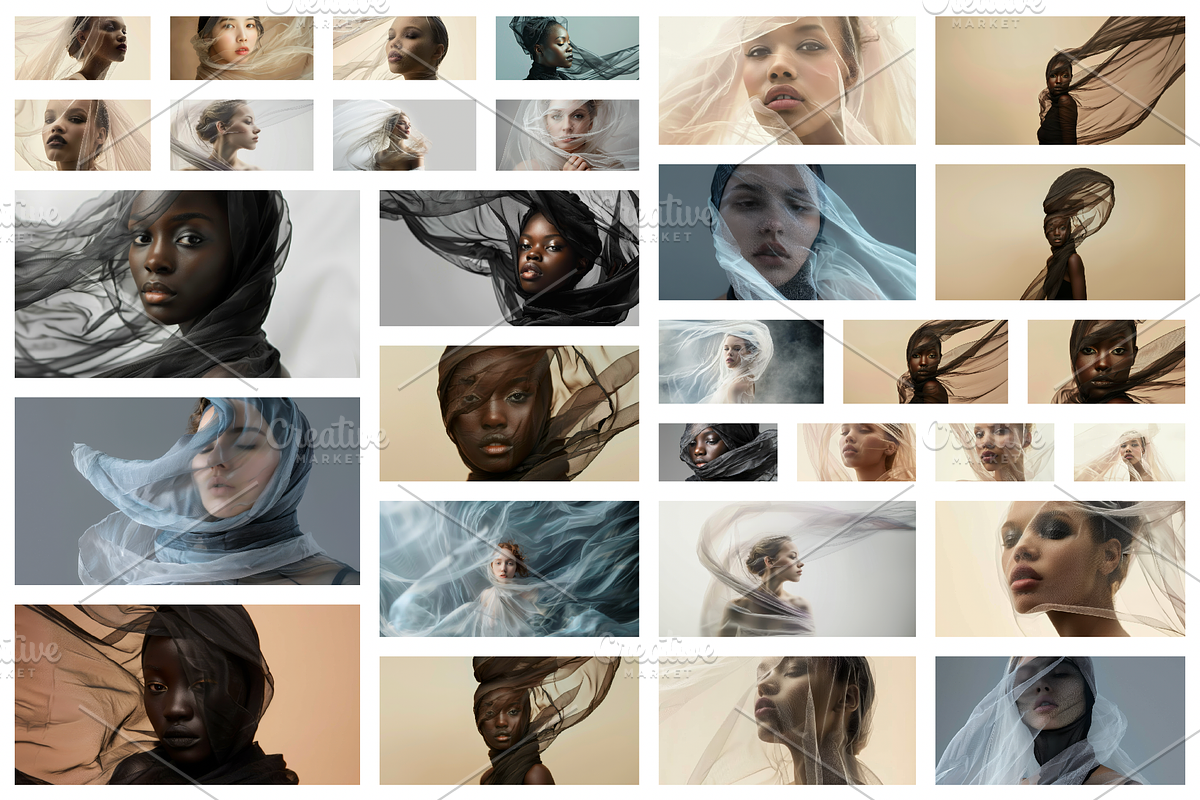 148 Young wrapped models, a Beauty & Fashion Photo by Handmadefont (Photo 5 of 153)