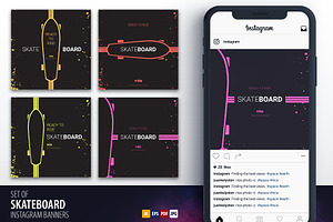 Skateboard banners.