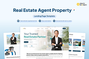 Privity Property - Real Estate Agent, a Landing Page Template by Font Kingdom