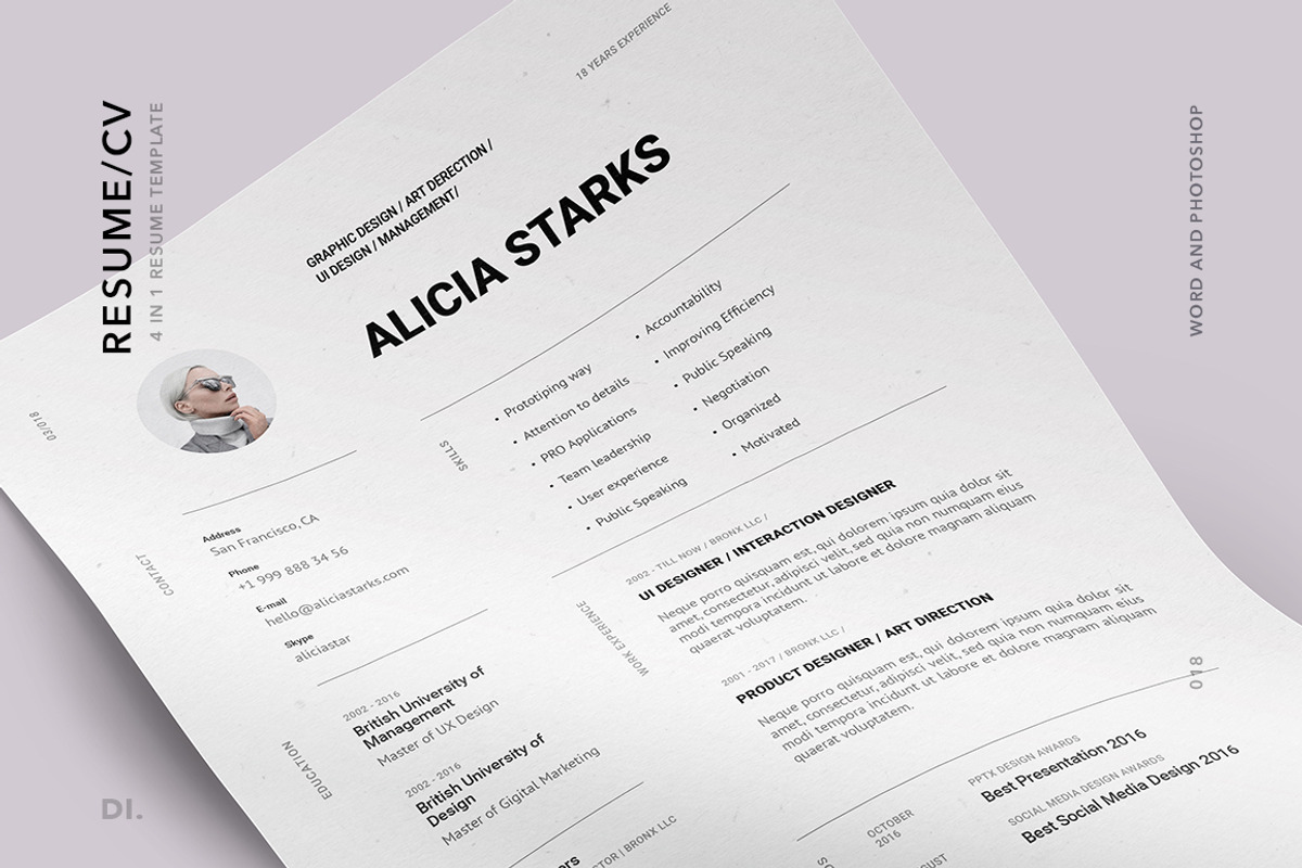 BRONX Resume/CV Template, a Resume Template by Presentations Studio (Photo 8 of 10)