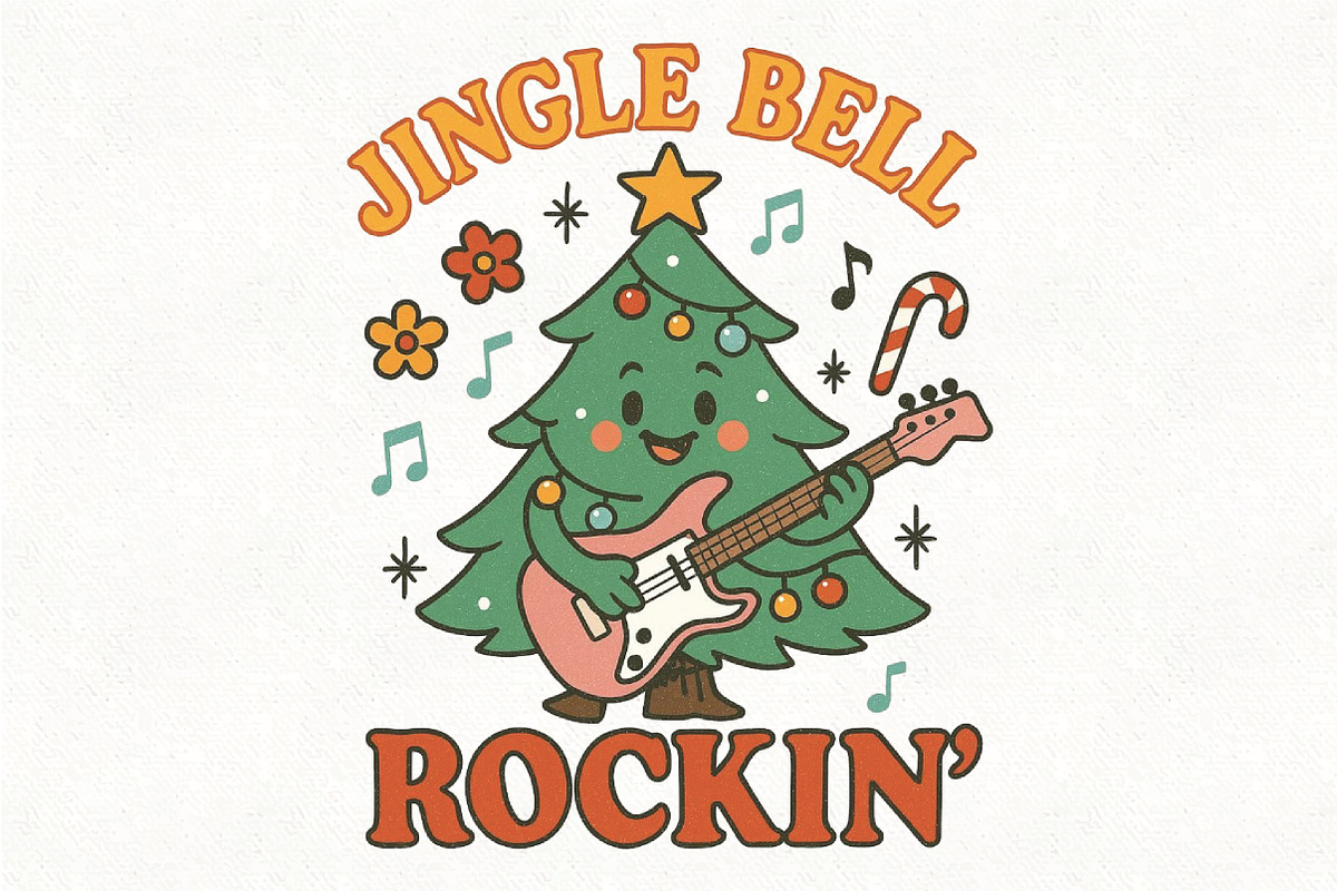 Groovy Christmas Rock PNG Sublimatio, an Illustration by CraftArtStudio (Photo 1 of 4)