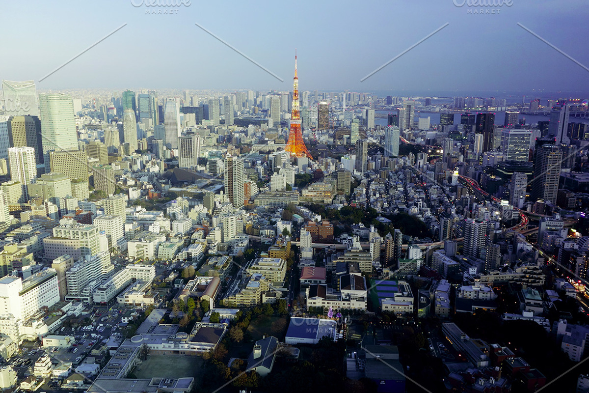 Tokyo Aerial Cityscapes Photo Bundle, a Background Graphic by SparkleStock (Photo 6 of 6)