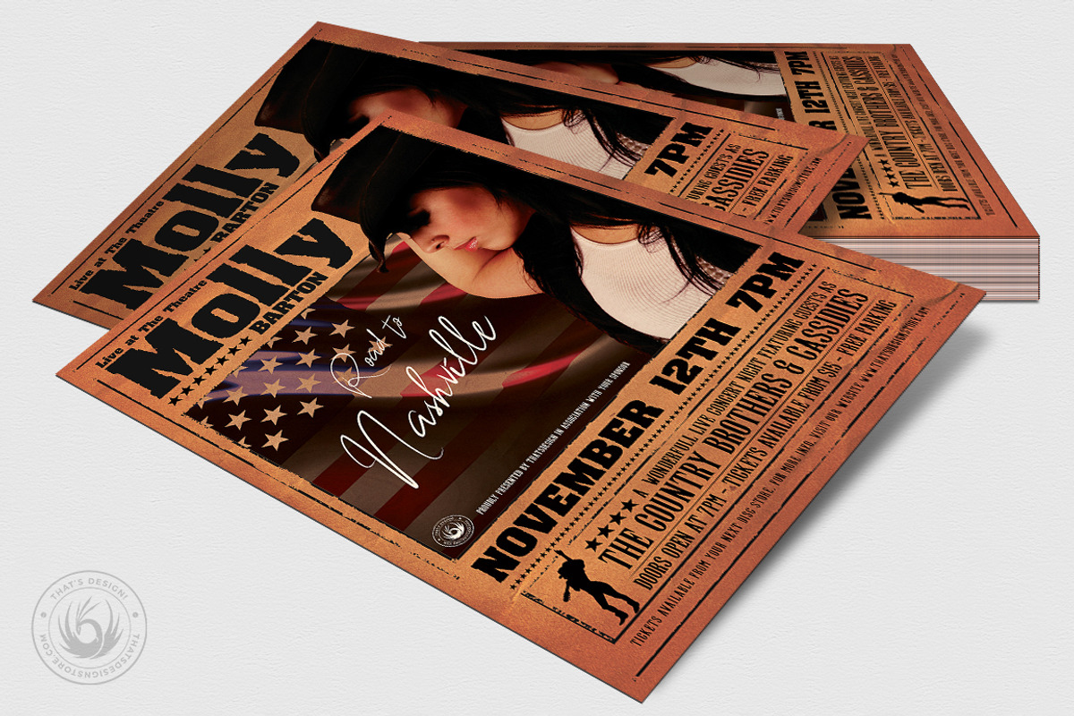 Country Live Flyer Template V2, a Flyer Template by ThatsDesignArt (Photo 4 of 7)