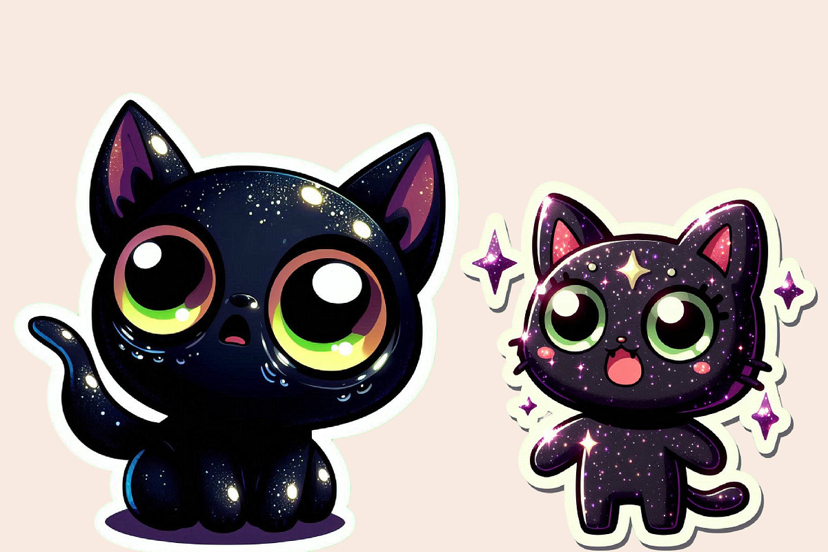 Frightened Black Cat Sticker Clipart, an Illustration by Designworld (Photo 4 of 5)