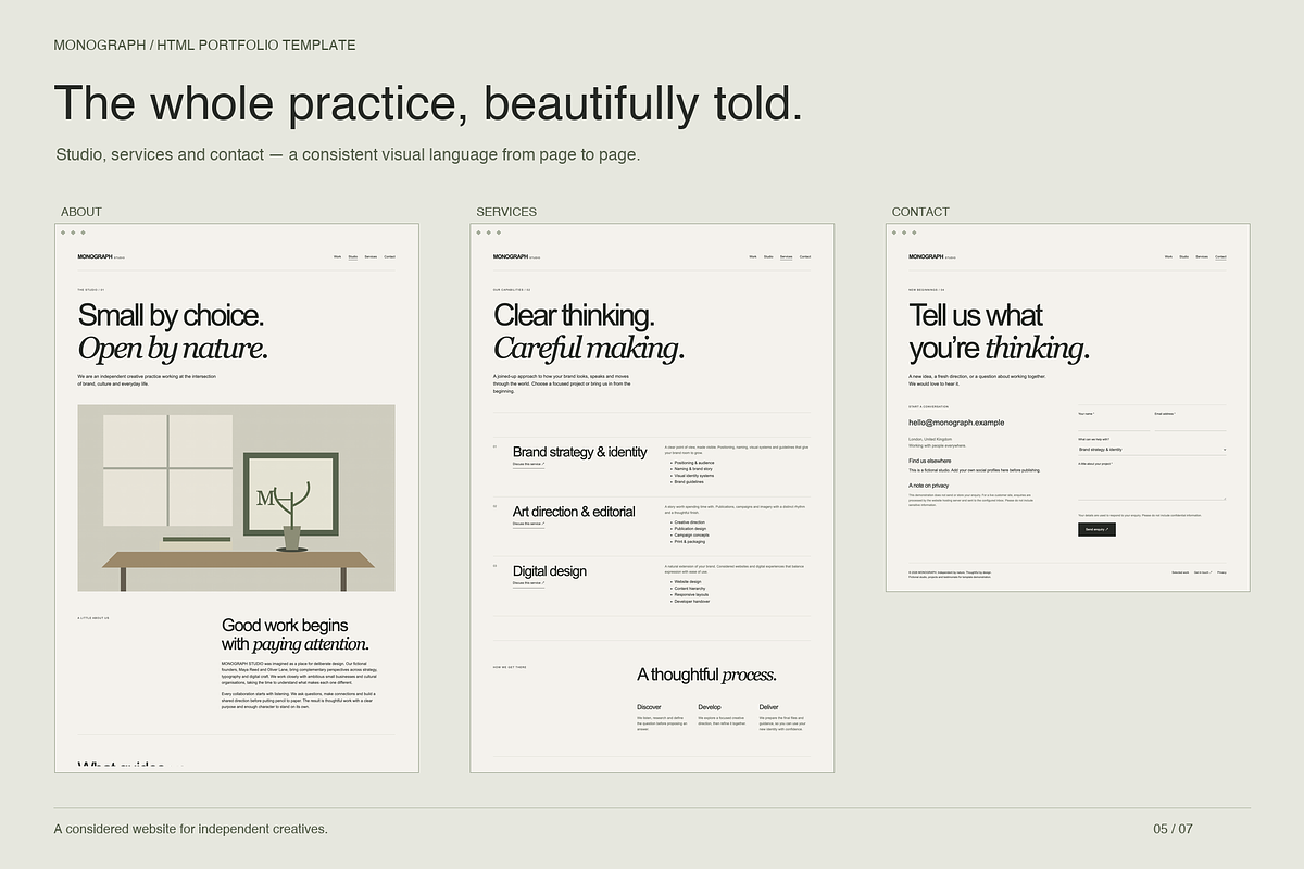 MONOGRAPH – Minimalist HTML Template, a HTML Template by Darweish Designs (Photo 5 of 7)