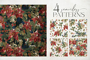 Christmas day flowers backgrounds, a Seasonal Illustration by Yuliya Derbisheva (Thumbnail 15 of 20)