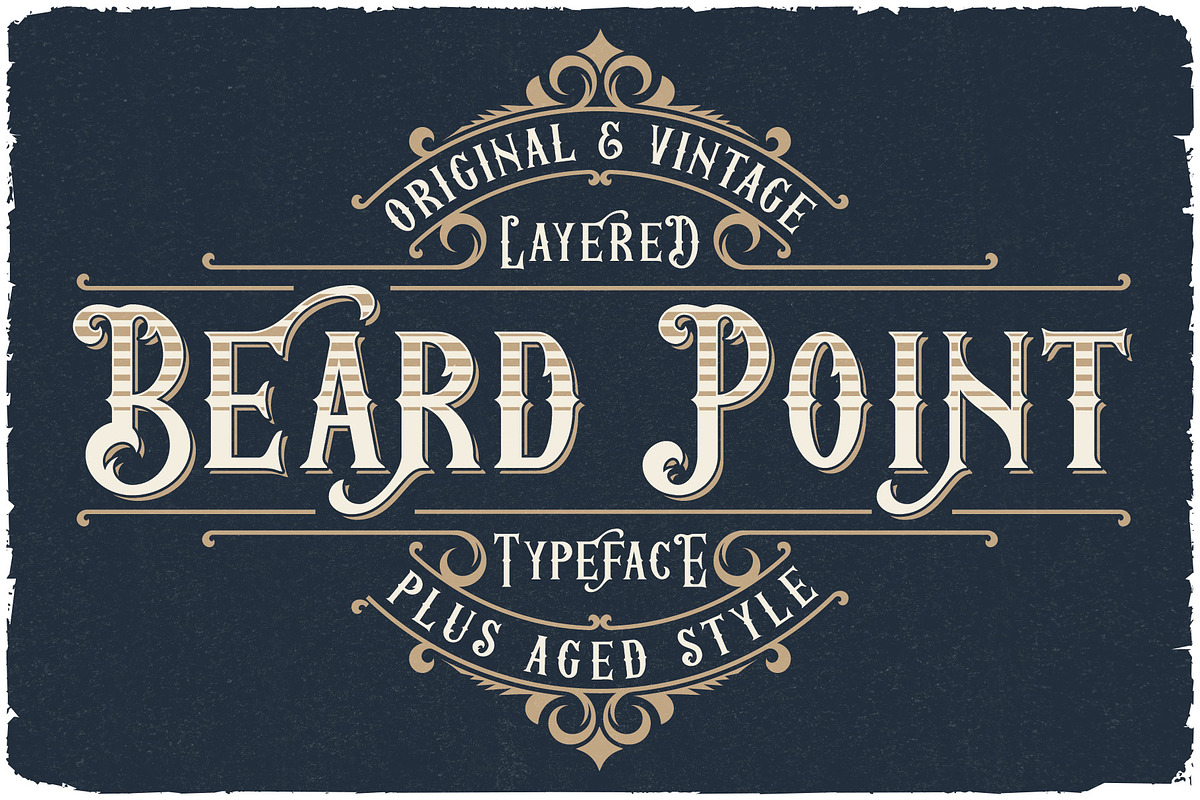 Beard Point Layered Font, a Blackletter Font by Vozzy Vintage Fonts (Photo 1 of 8)