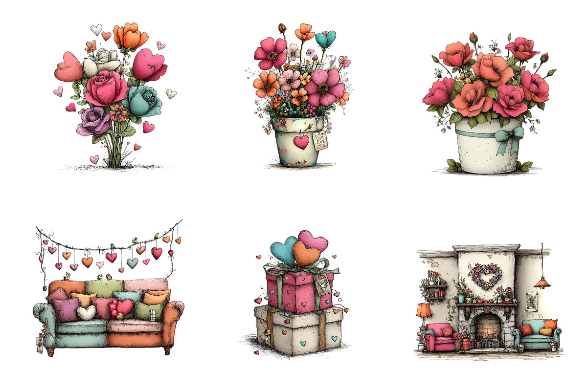 Valentines Day Love Clipart, an Illustration by CreationArt (Photo 6 of 7)