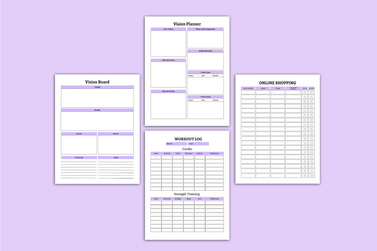 Editable 2024 Happy Life Planner, a Print Template by Shumaya (Photo 3 of 5)