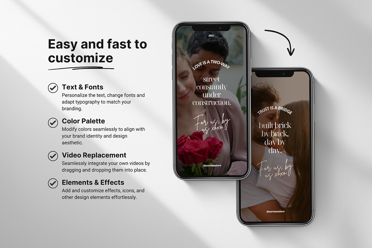 100 Romantic Instagram Reels, a Social Media Template by DigiPax (Photo 6 of 10)