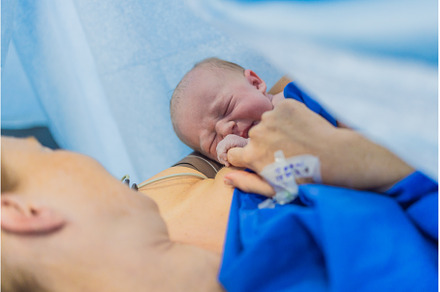 Baby on mother's chest immediately
