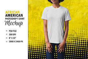 African American T-Shirt Mockup PSD