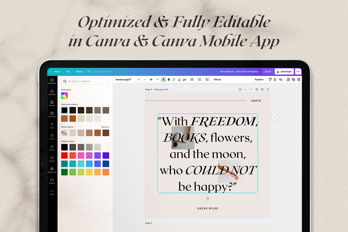 #InstaWriter - Canva Post Templates, a Social Media Template by SilverStag Type Foundry (Photo 2 of 8)
