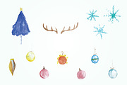 60 Christmas Watercolor  Clip Art, an Illustration by Qamber Designs & Media (Thumbnail 11 of 13)