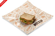 Sandwich Wrapper Open Sheet PSD, a Packaging Mockup by Bruno's Shop (Thumbnail 1 of 3)