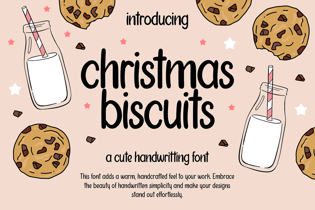 Christmas Biscuits Font Handwritten, a Handwritten Font by ariodsgn (Photo 1 of 8)