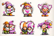 Quirky Valentines Gnome Clipart, an Illustration by Dream Creation (Thumbnail 3 of 6)