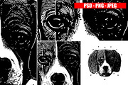 Dogs Collection Black and White Art, an Animal Illustration by Design by sebrodbrick (Thumbnail 10 of 22)