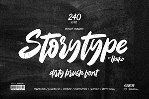 Storytype - Dirty Brush Font, a Script Font by ikiiko
