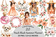 Peach Blush Summer Planner Clipart, a Seasonal Illustration by CitraGraphics (Thumbnail 1 of 7)