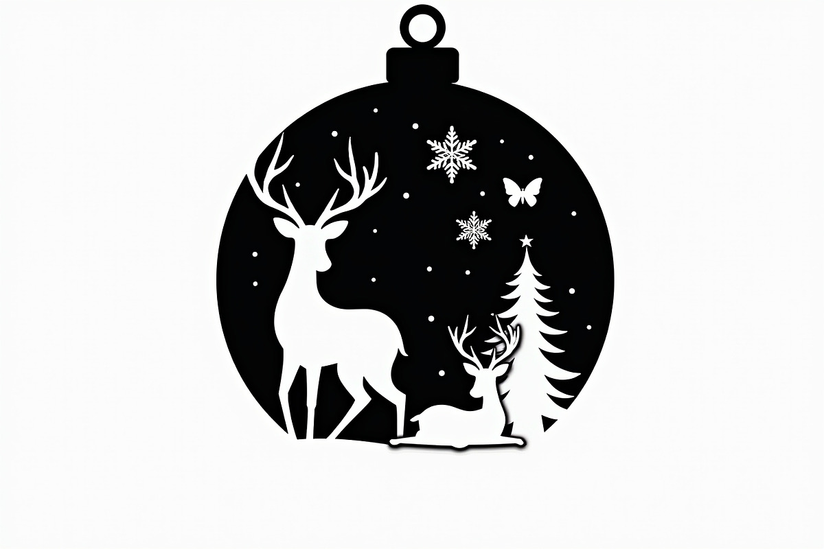 Christmas Laser Cut Ornament Bundle, a Graphic by Designer_Momina (Photo 10 of 16)