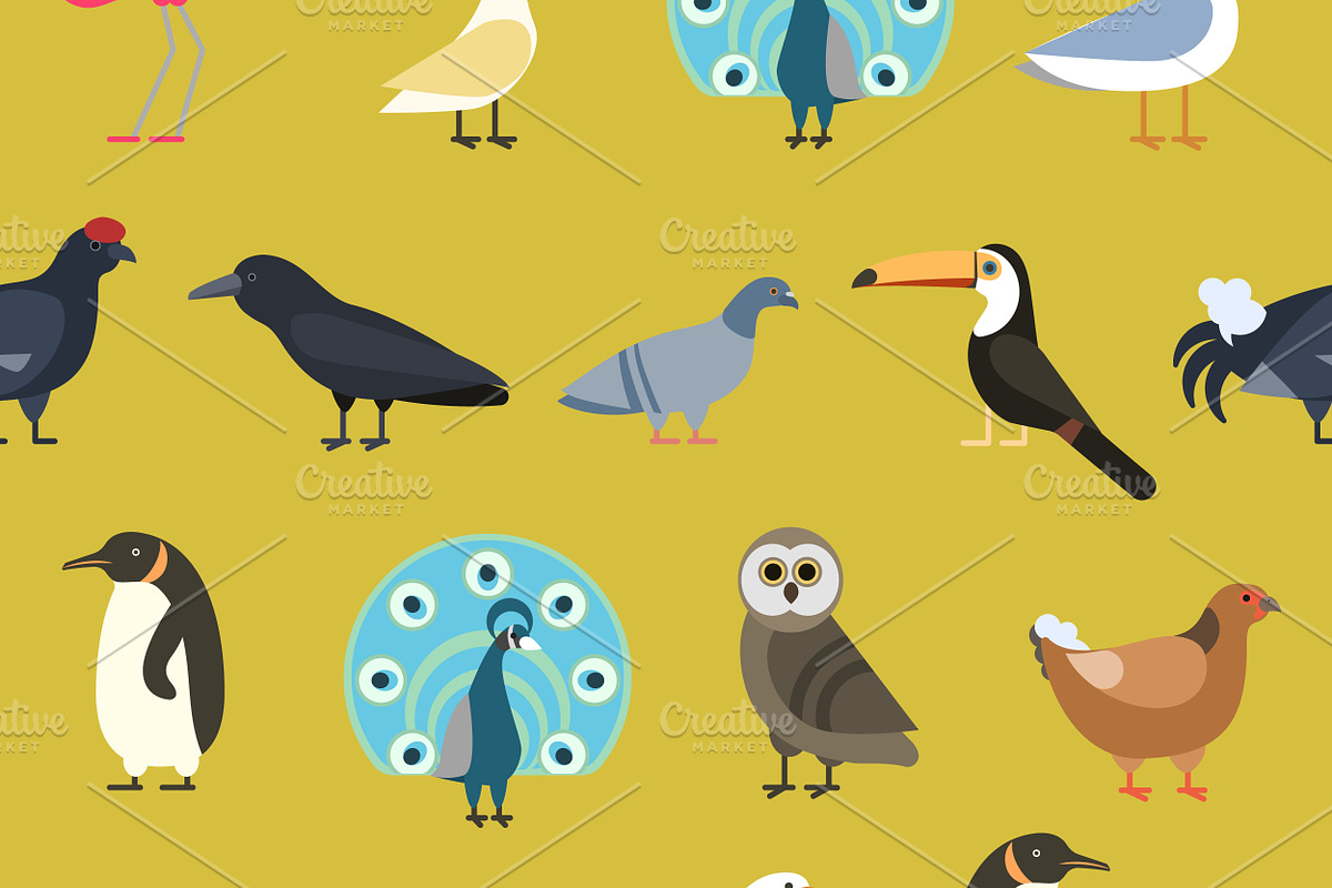 Wild animals vector pattern, a Decorative Illustration by RocketArt