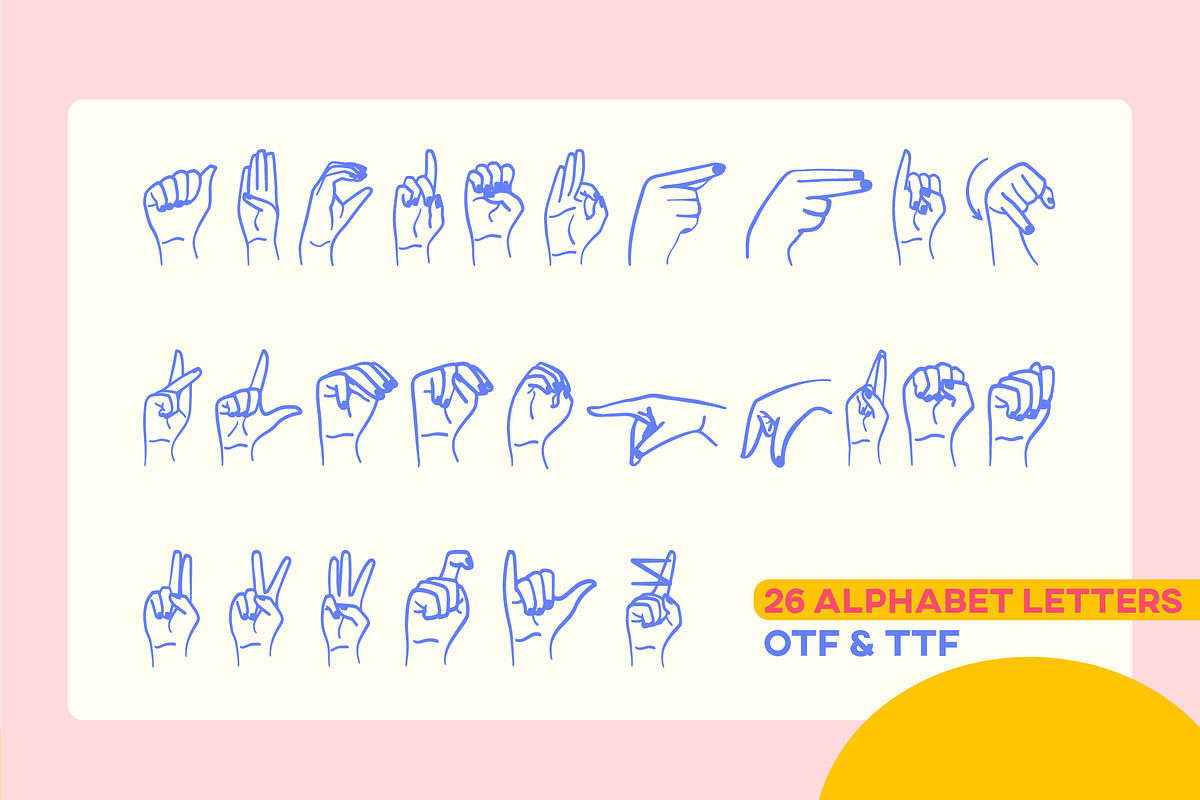 ASL Font American Sign Language Type, a Symbol Font by InkCloudDesign (Photo 3 of 10)
