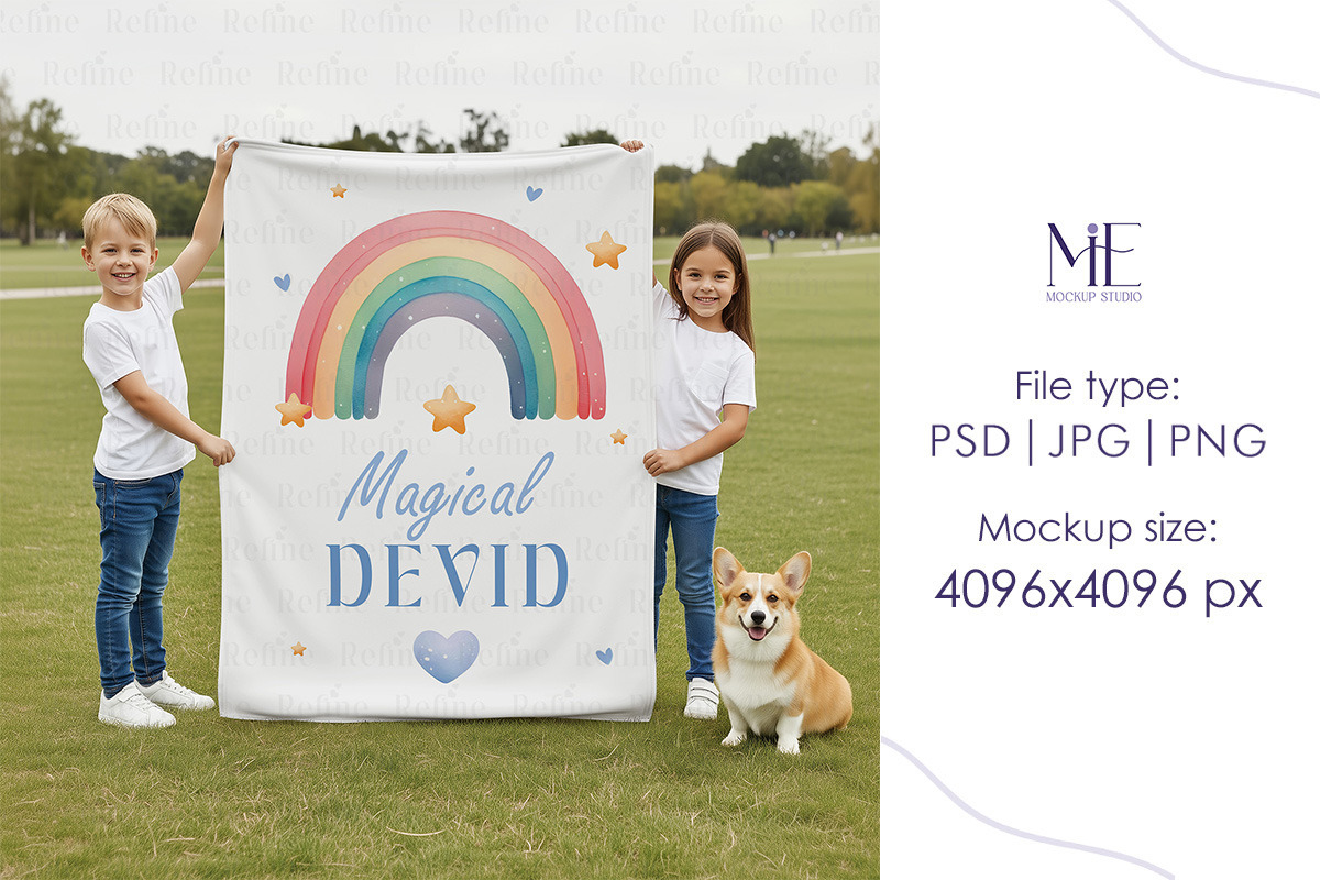 Throw Blanket Mockup Kids Textile, a Household Mockup by Mie Mockup Studio (Photo 5 of 5)