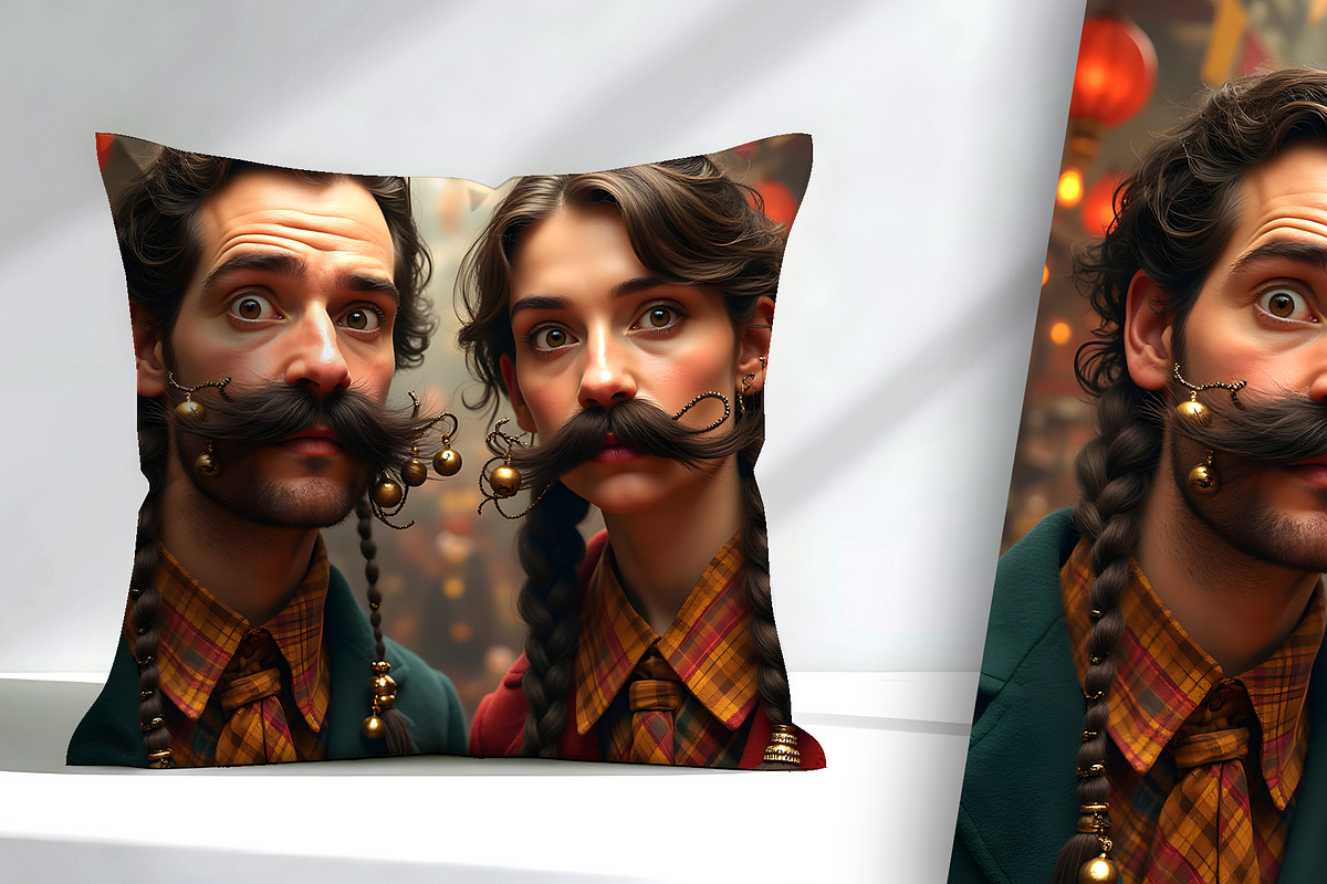 Funny Mustaches and Braids, a Person Illustration by Sharon Schwalbe (Photo 1 of 4)