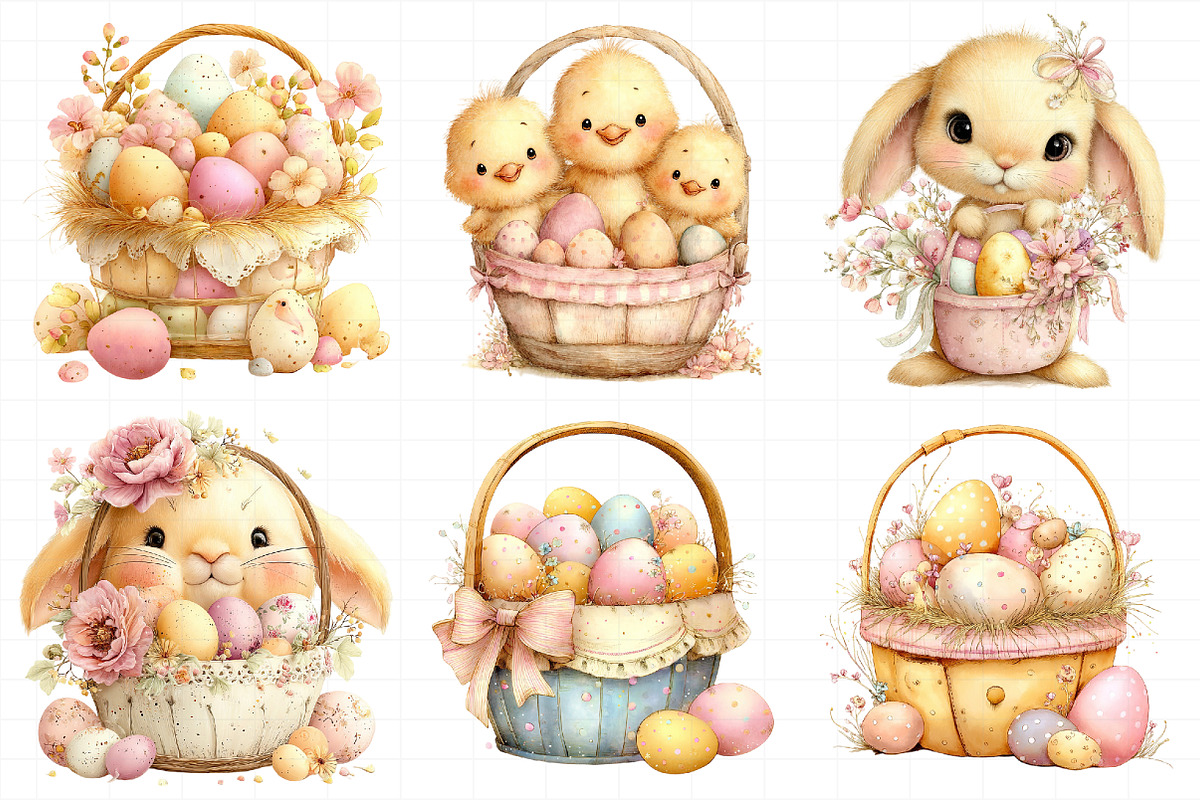 Easter Eggs Basket Clipart, an Illustration by Daily.Designs (Photo 8 of 8)