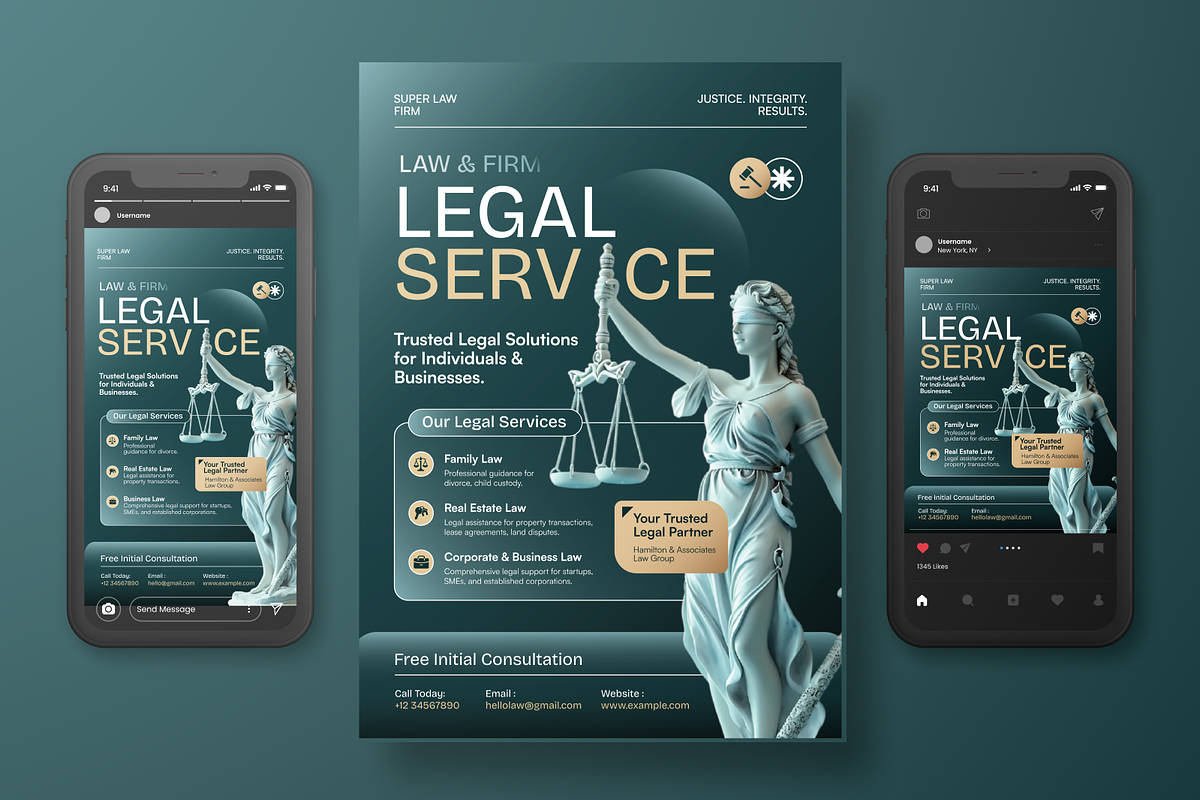Law Firm and Legal Service Flyer Set, a Flyer Template by Annora Studio (Photo 3 of 6)