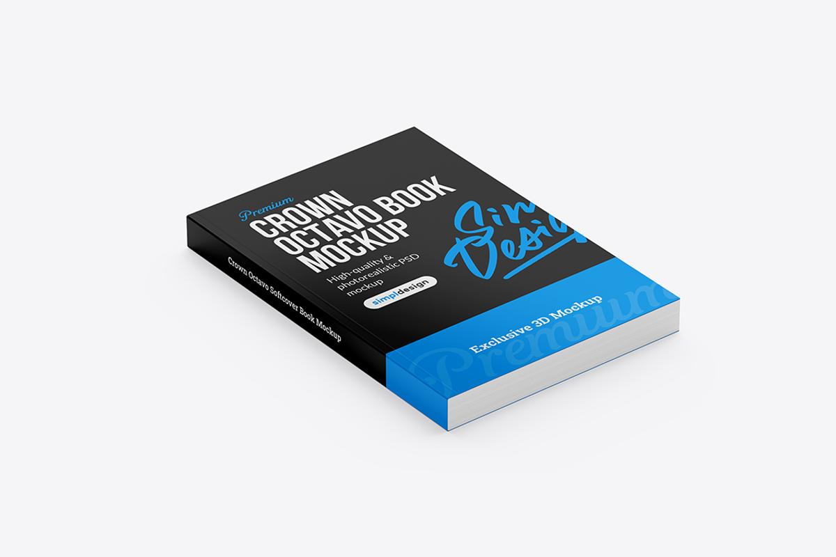 Crown Octavo Softcover Book Mockup, a Books & Magazine Mockup by SimplDesign (Photo 5 of 13)