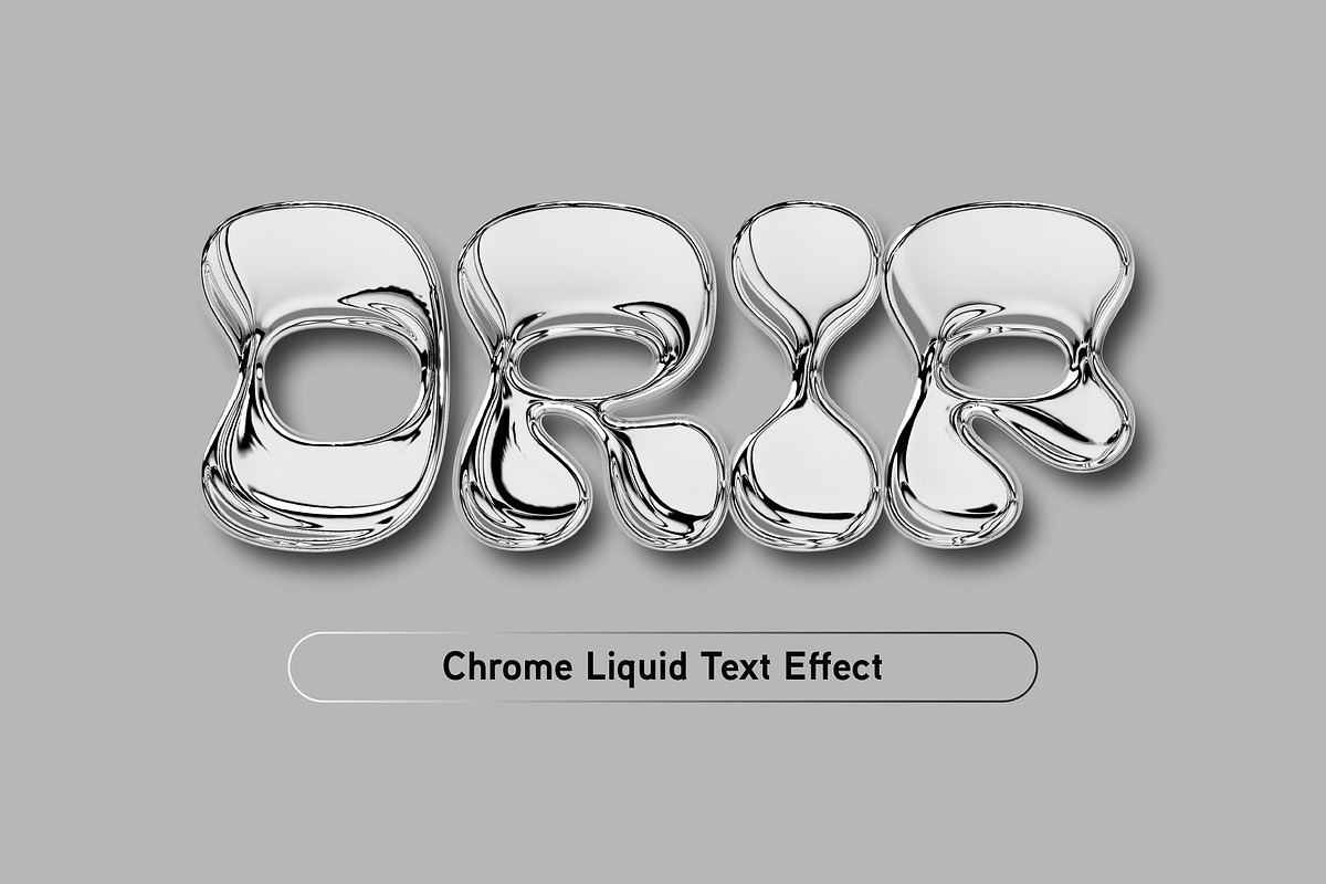 Chrome Liquid Metallic Text Effect, a Layer Style Add-On by studiogstock (Photo 1 of 2)