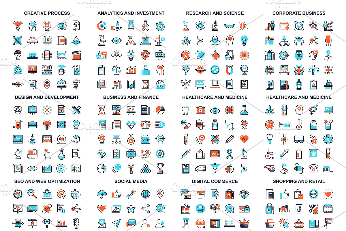 Flat Line Web Icons, an Outline Icon by Maxim_Basinski (Photo 2 of 2)