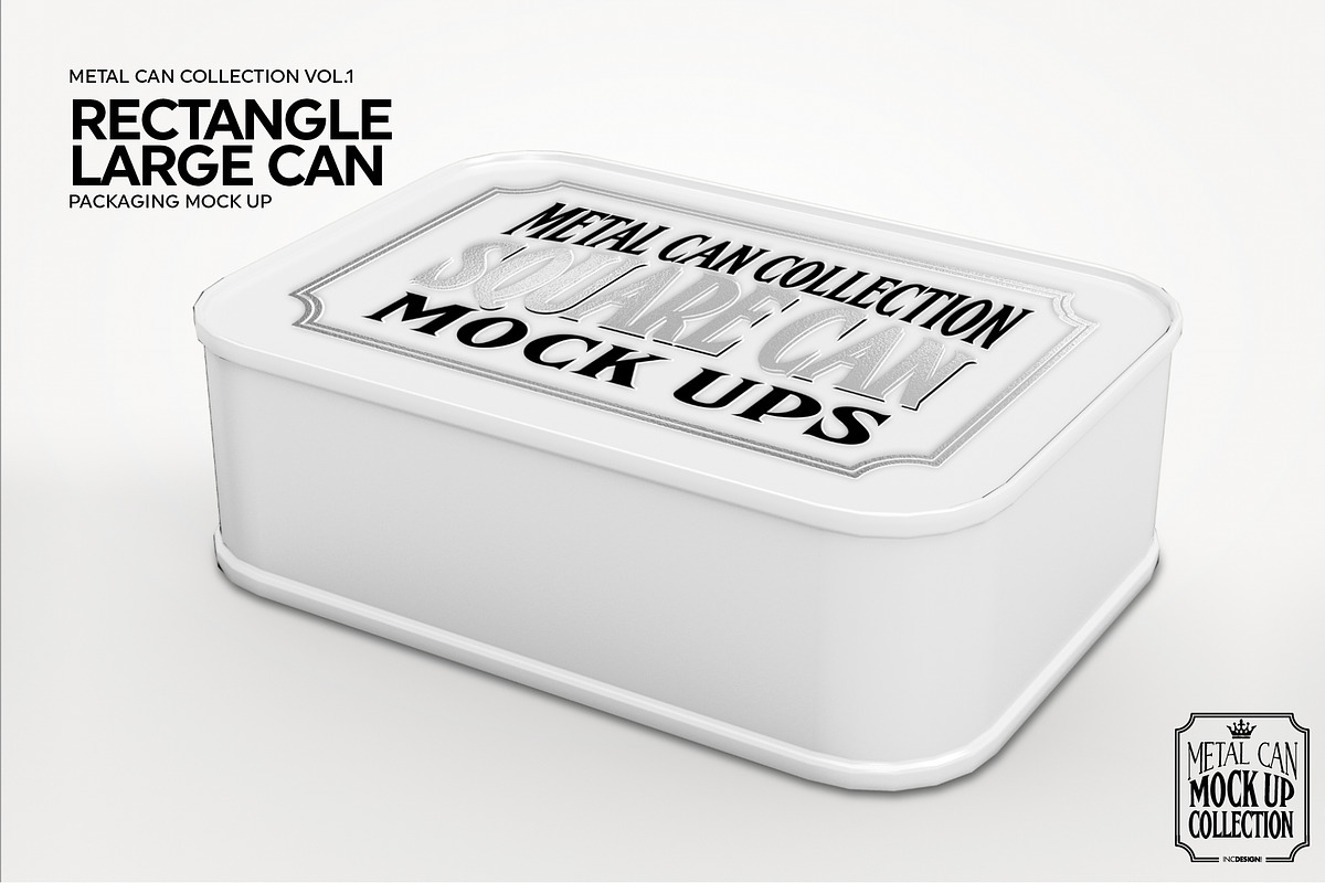 Large Rectangle Tin Packaging Mockup, a Cups & Container Mockup by INCDesign (Photo 3 of 5)