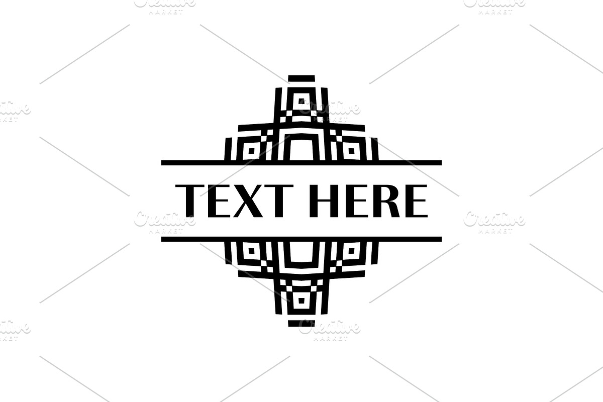 Elegant Symmetrical Aztec Line Frame, a Branding & Logo Template by Rasagama Studio