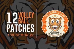 Volleyball Club Patches, a Branding & Logo Template by sivVector