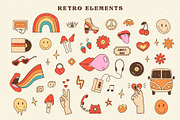 Groovy Summer - Retro Hippie Clipart, an Illustration by millering (Thumbnail 3 of 15)