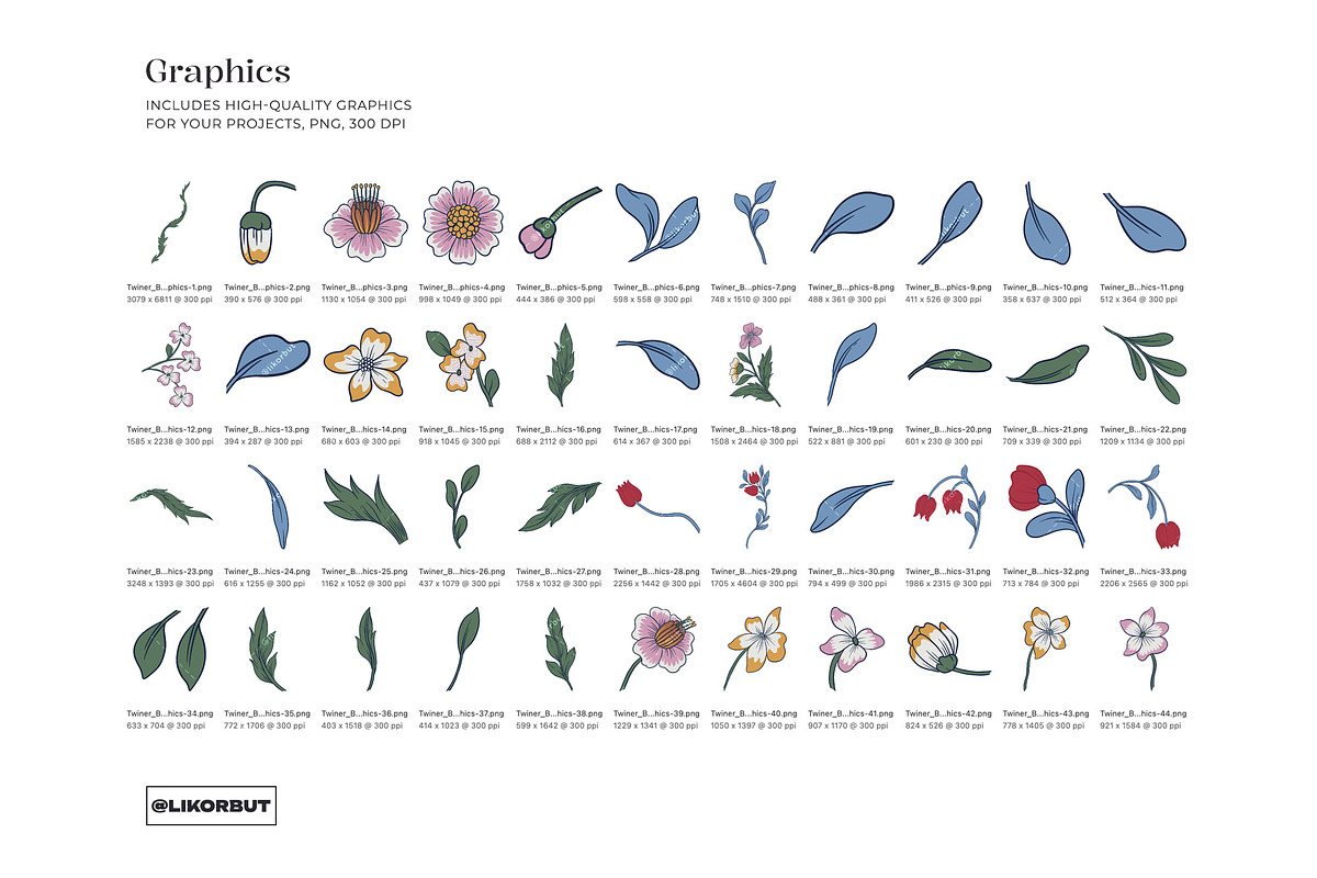 Elegant Botanical Floral Pattern, a Pattern Graphic by likorbut (Photo 6 of 11)