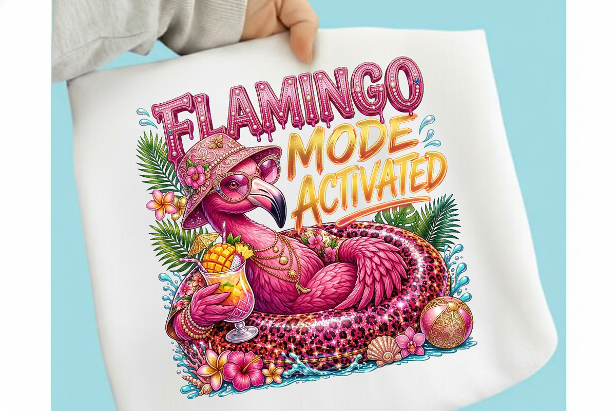 Funny Summer Flamingo Png, a Seasonal Illustration by designcity5 (Photo 2 of 4)