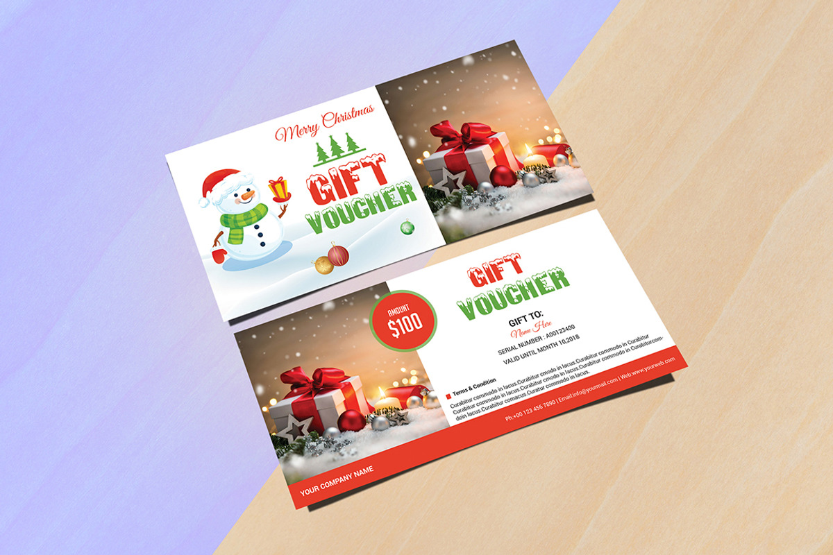 Christmas Gift Voucher V-01, a Card Template by Rimana_Templatehive (Photo 4 of 4)