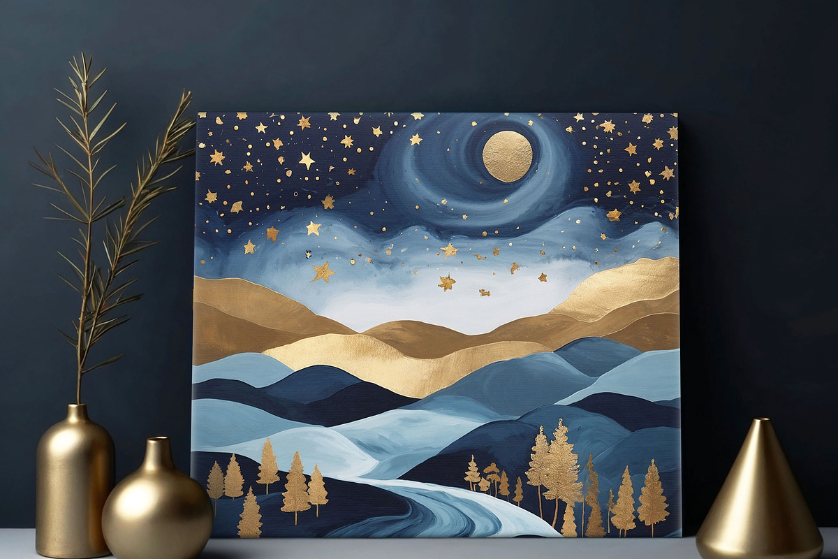 Gold Autumn Landscape & Sky, a Background Graphic by by creative paper (Photo 7 of 18)
