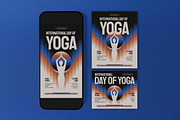 Black Bold Day of Yoga Flyer Set, a Flyer Template by graphicook (Thumbnail 3 of 3)
